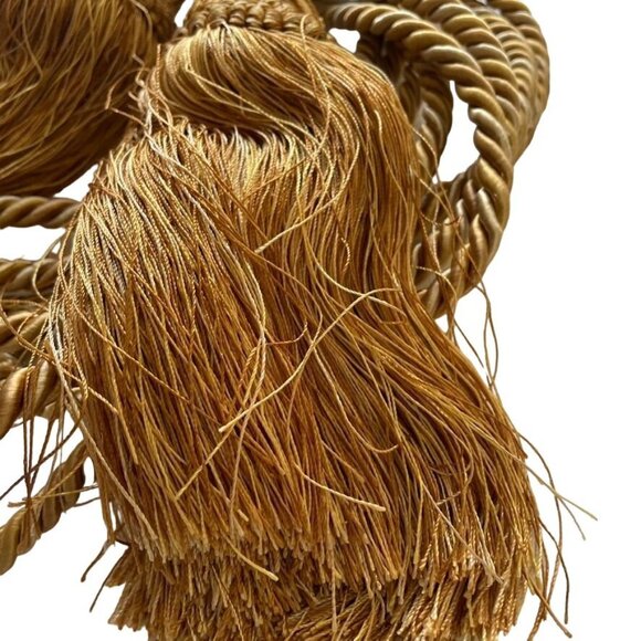 Gold Curtain Tieback Fringe Tassels Large Sized Flawed Pair u - Picture 2 of 3